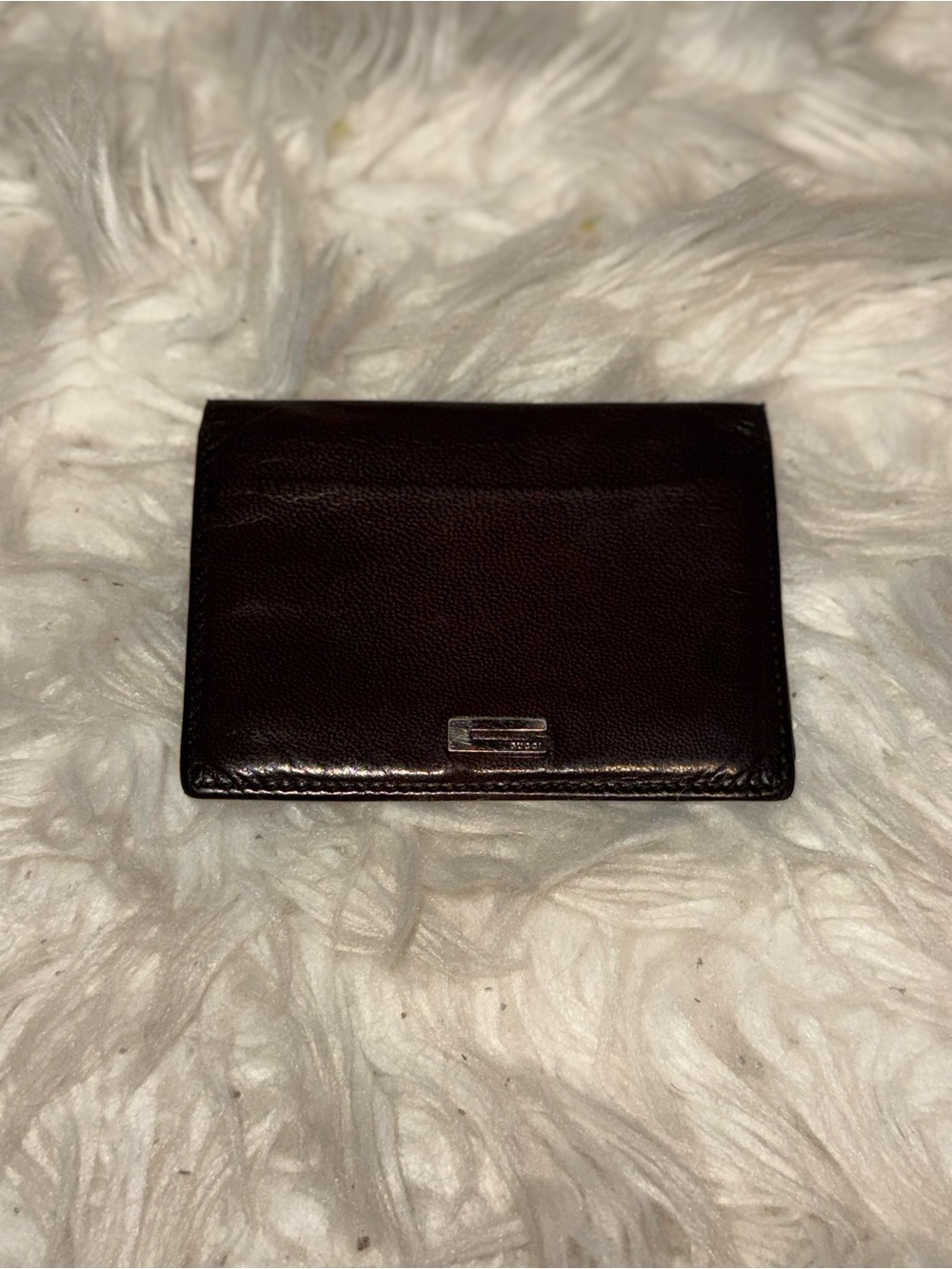Gucci Brown Leather G Logo Bifold Card & ID Holder
